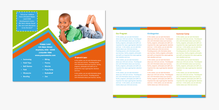 Child Care Brochure, Transparent Clipart