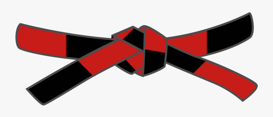 Judo Red Black Belt, Transparent Clipart