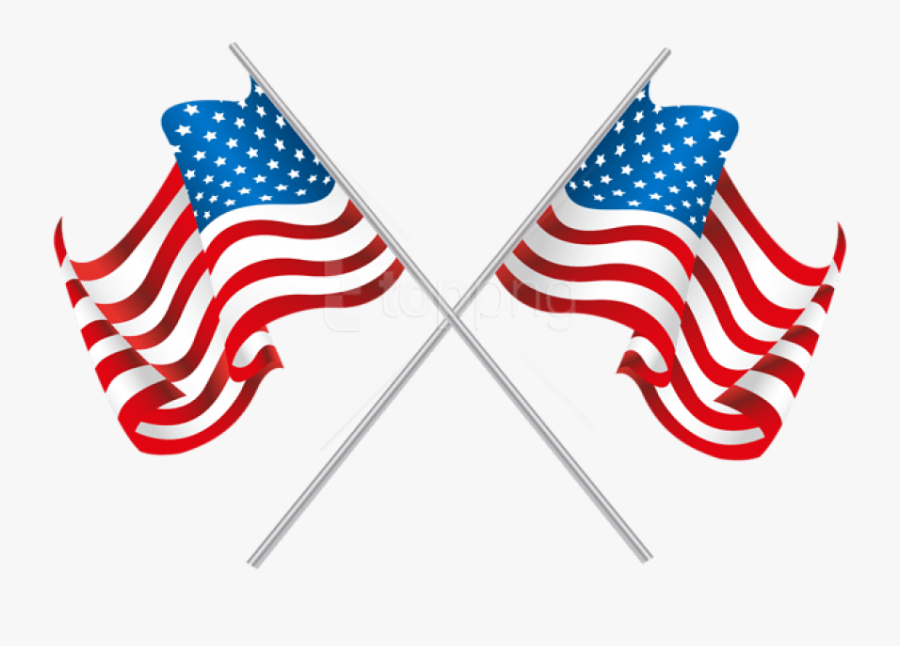 Free Png Usa Crossed Flags Png Images Transparent - Crossed American Flags Transparent, Transparent Clipart