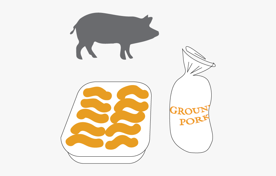 Pork Sausage - Domestic Pig, Transparent Clipart