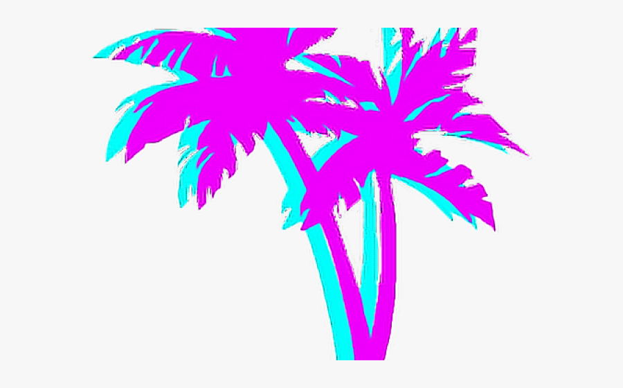 Vaporwave Palm Tree Png, Transparent Clipart