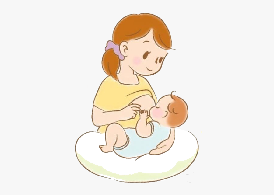 Pregnancy Clipart Breast Milk - Mother Breastfeeding Baby Animated, Transparent Clipart