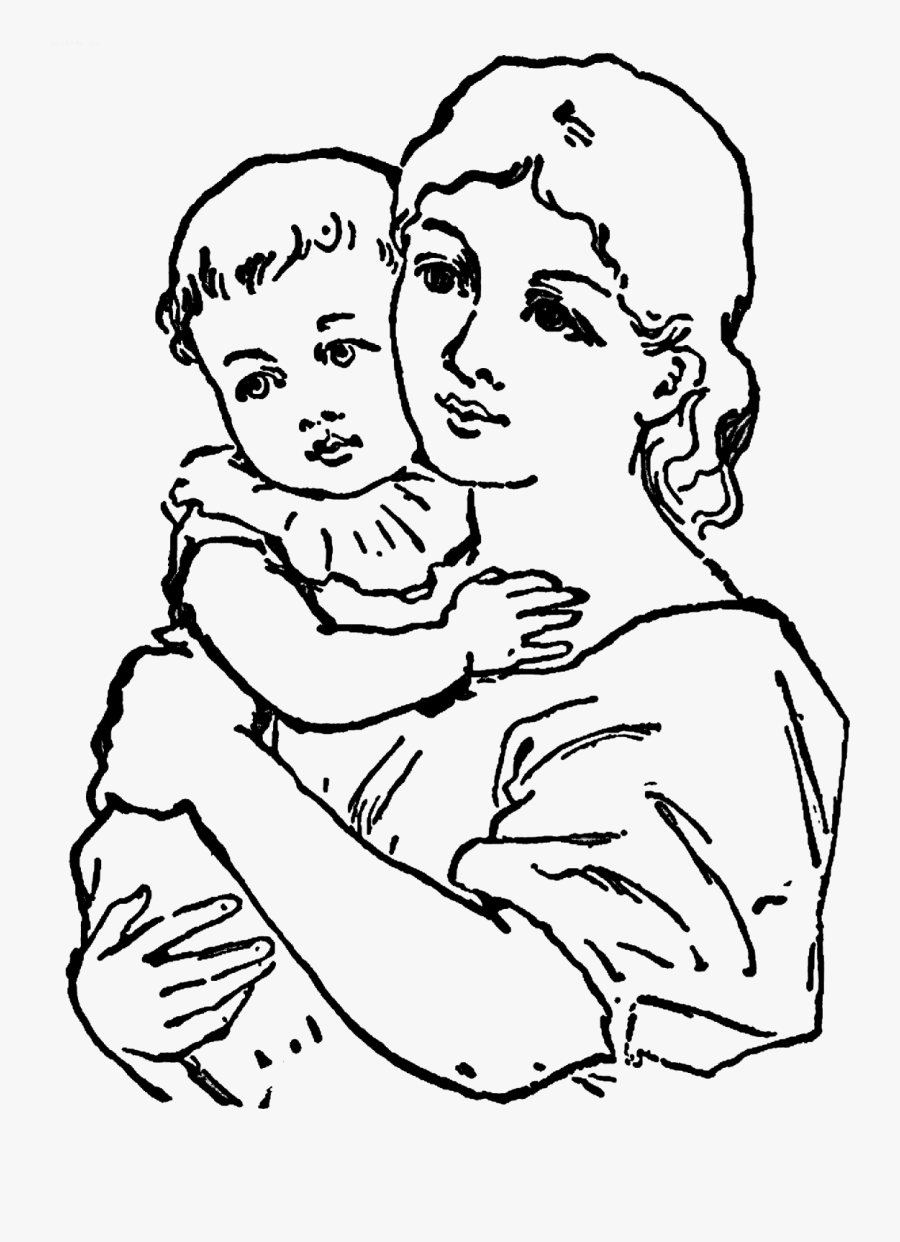 Mother Black And White, Transparent Clipart