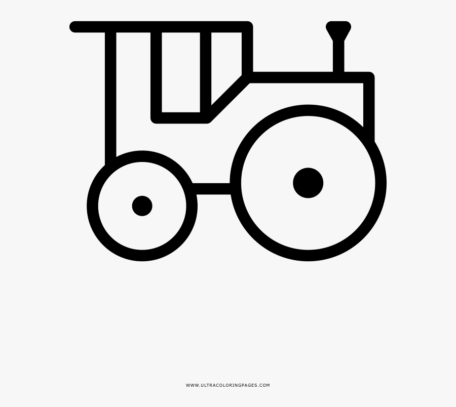 Tractor Coloring Page - Line Art, Transparent Clipart