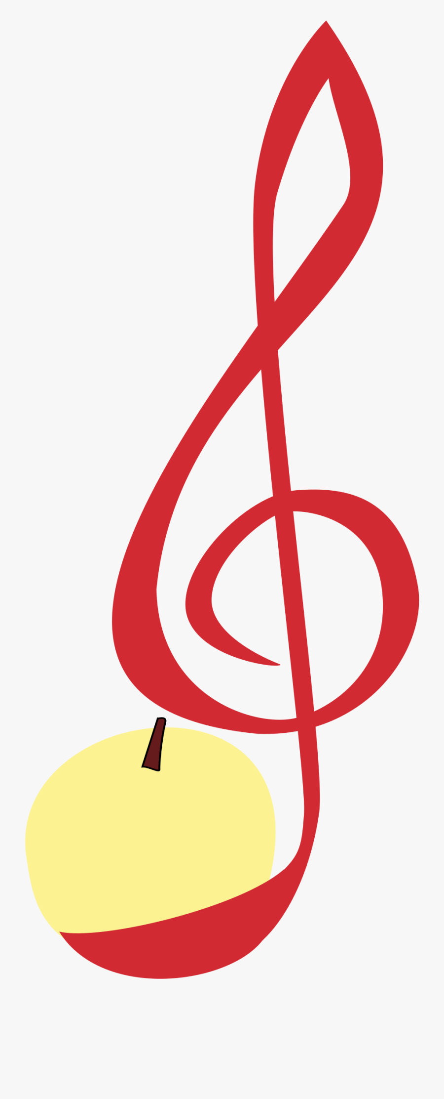 Treble Clef Apple Clip Arts - Treble Clef, Transparent Clipart