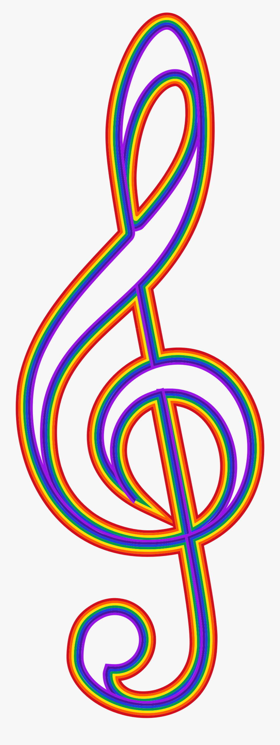 Rainbow Clef Clip Arts - Treble Clef Png Blue, Transparent Clipart