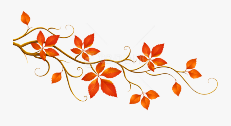 Branch Clipart Png - Cross Stitch Pattern Autumn Leaves, Transparent Clipart