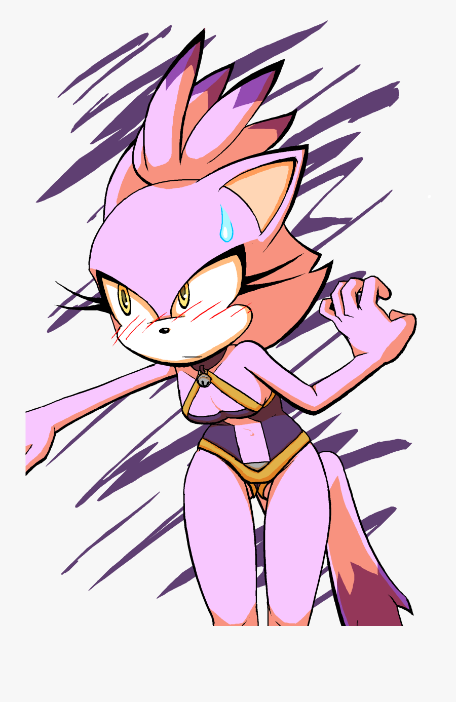Amy Rose Pink Nose Fictional Character Line Art Clip - Blaze The Cat Bikini, Transparent Clipart