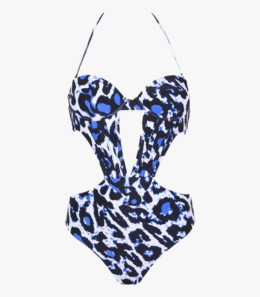 Clip Art Kendall And Kylie Swim - Topshop Kendall And Kylie Blue Leopard Bathers, Transparent Clipart