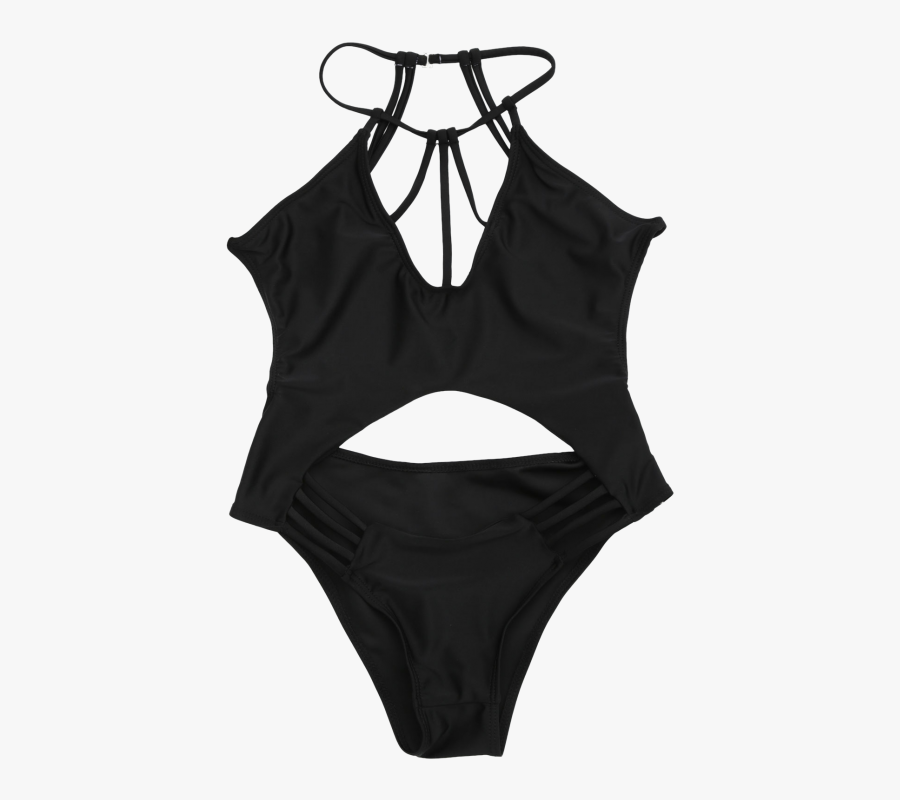 Cutout Strappy Monokini One Piece Swimsuit Clipart - Swimsuit Top, Transparent Clipart