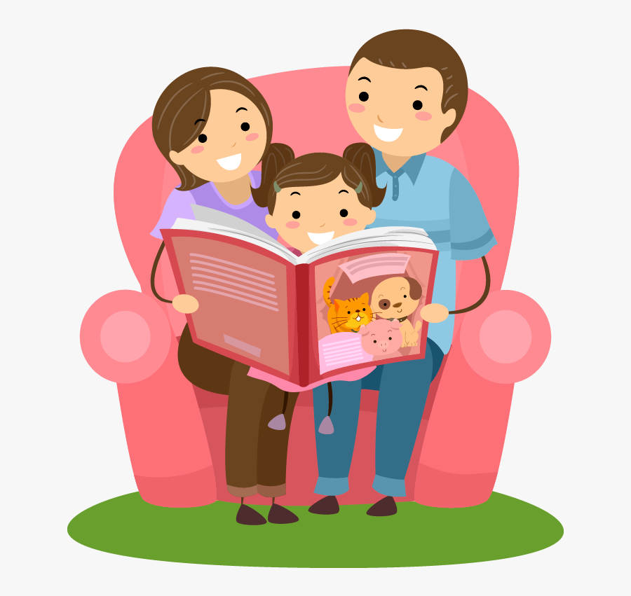 Step - Family Reading A Book Clipart, Transparent Clipart