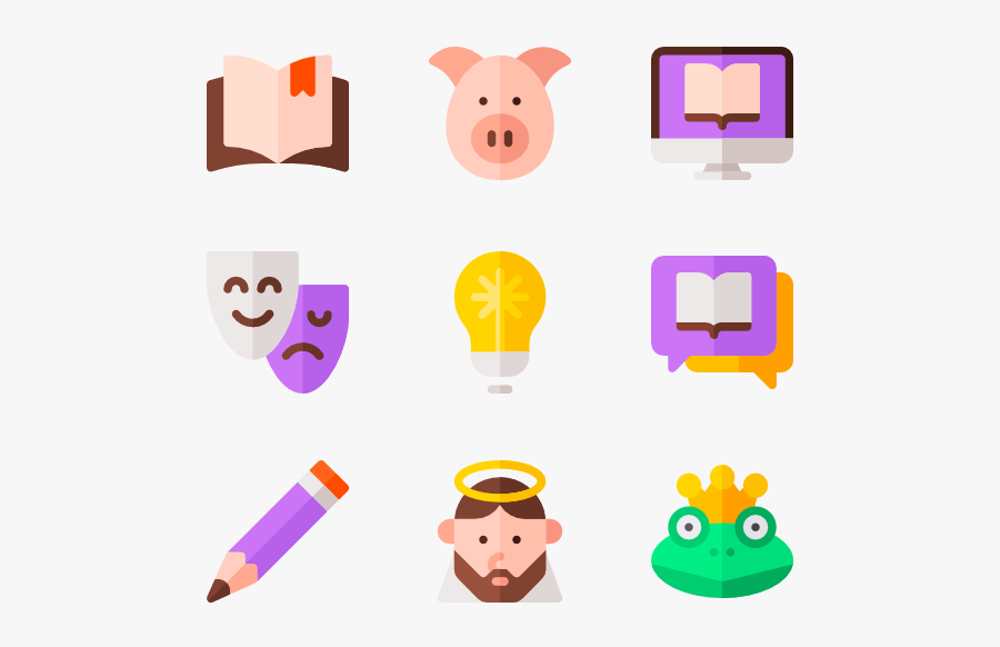 Literature - Story Book Vector Icons, Transparent Clipart