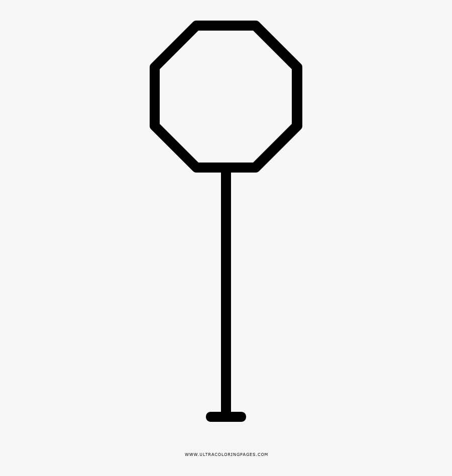 Stop Sign Coloring Page - Sign, Transparent Clipart