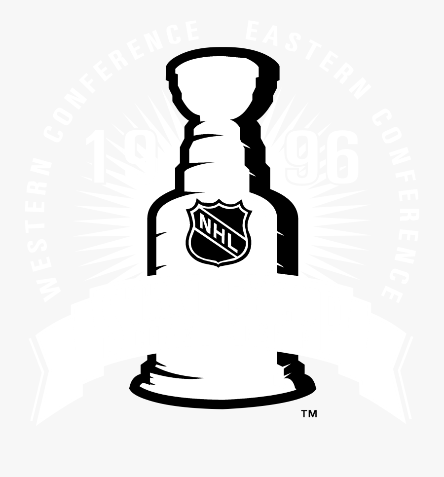 Stanley Cup 1996 Logo Black And White - Stanley Cup Black And White, Transparent Clipart