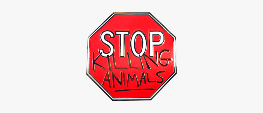 Vegan Stop Sign Pin - Sign, Transparent Clipart