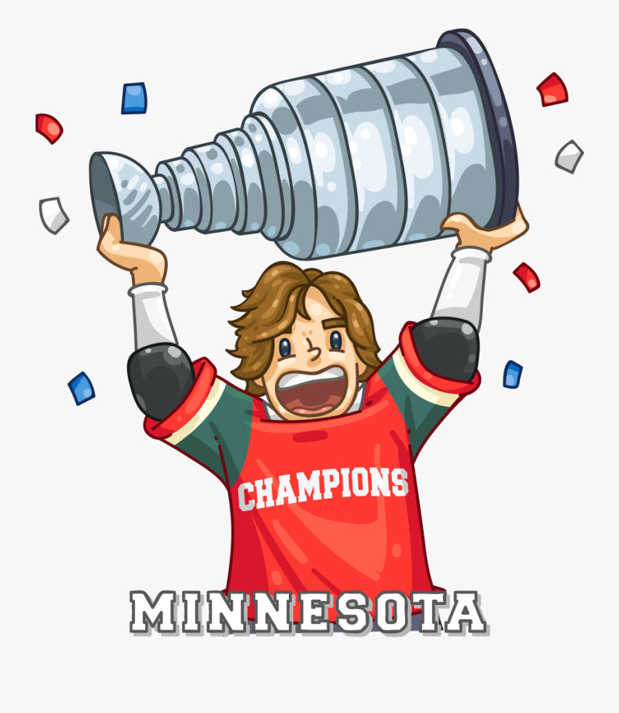 Cartoon Hoisting Stanley Cup, Transparent Clipart