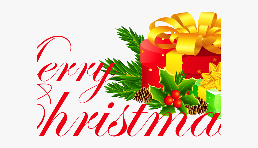 Merry Christmas Text Design Png, Transparent Clipart