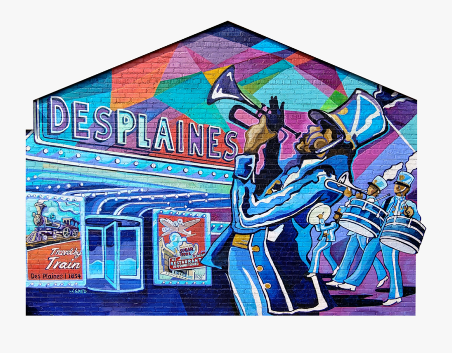 20190531 Mural Cutout - Marching Band Murals In School, Transparent Clipart