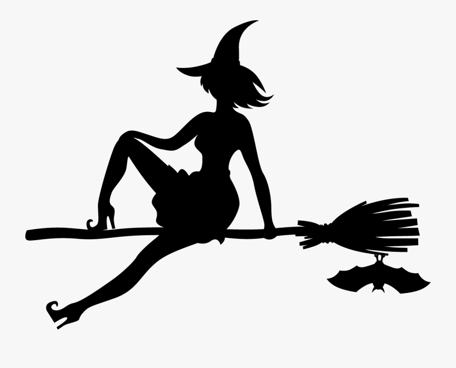 Silhouette Broom Witchcraft Stock Illustration - Witch Silhouette Vector Free, Transparent Clipart