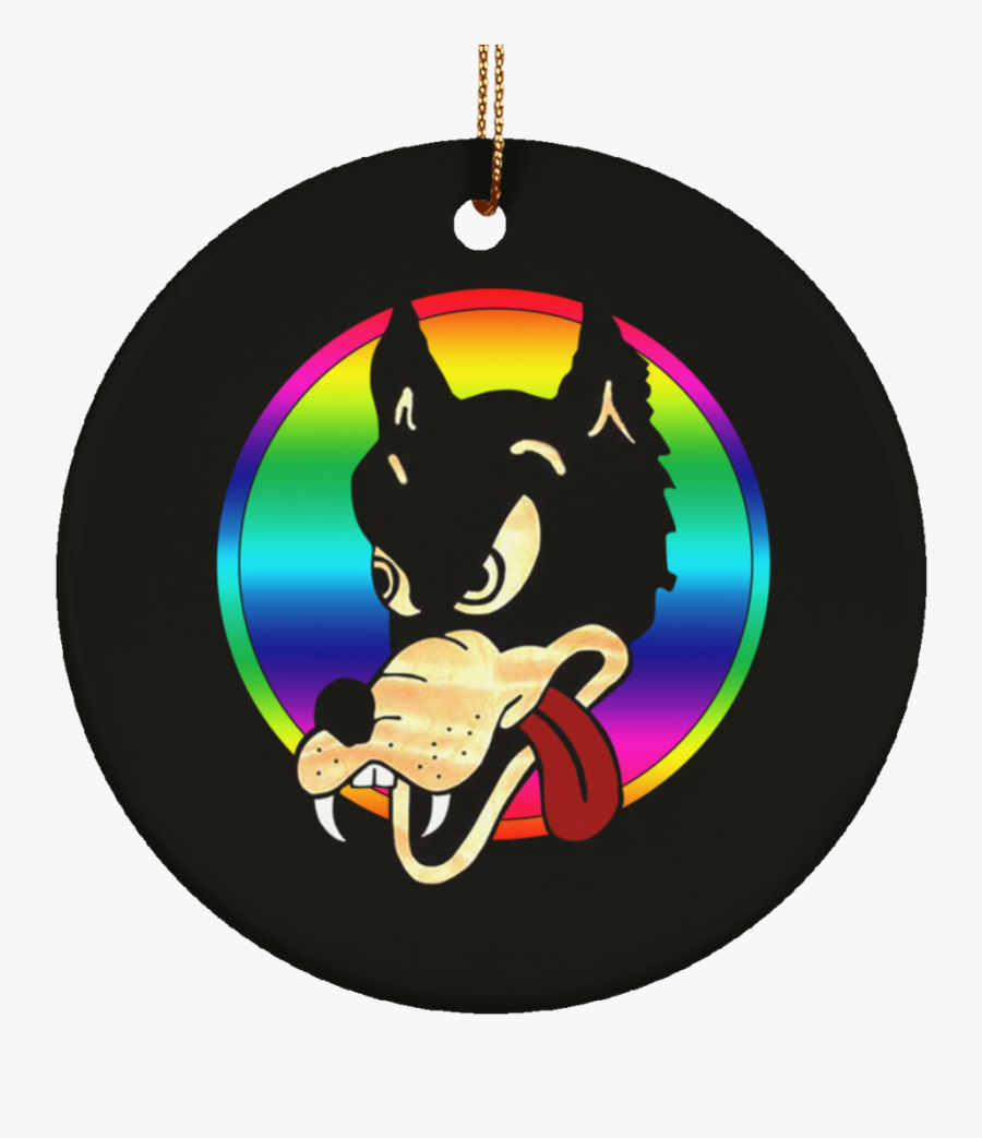 Wolf Guitar Ceramic Circle Tree Ornament - Jerry Garcia Wolf Logo, Transparent Clipart