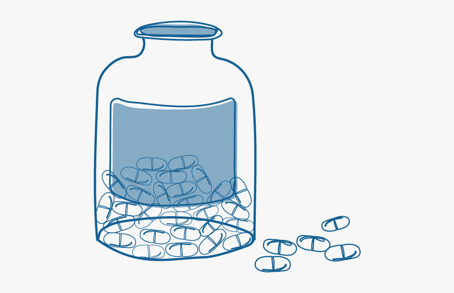 An Illustration Of A Medicine Bottle With Pills In, Transparent Clipart