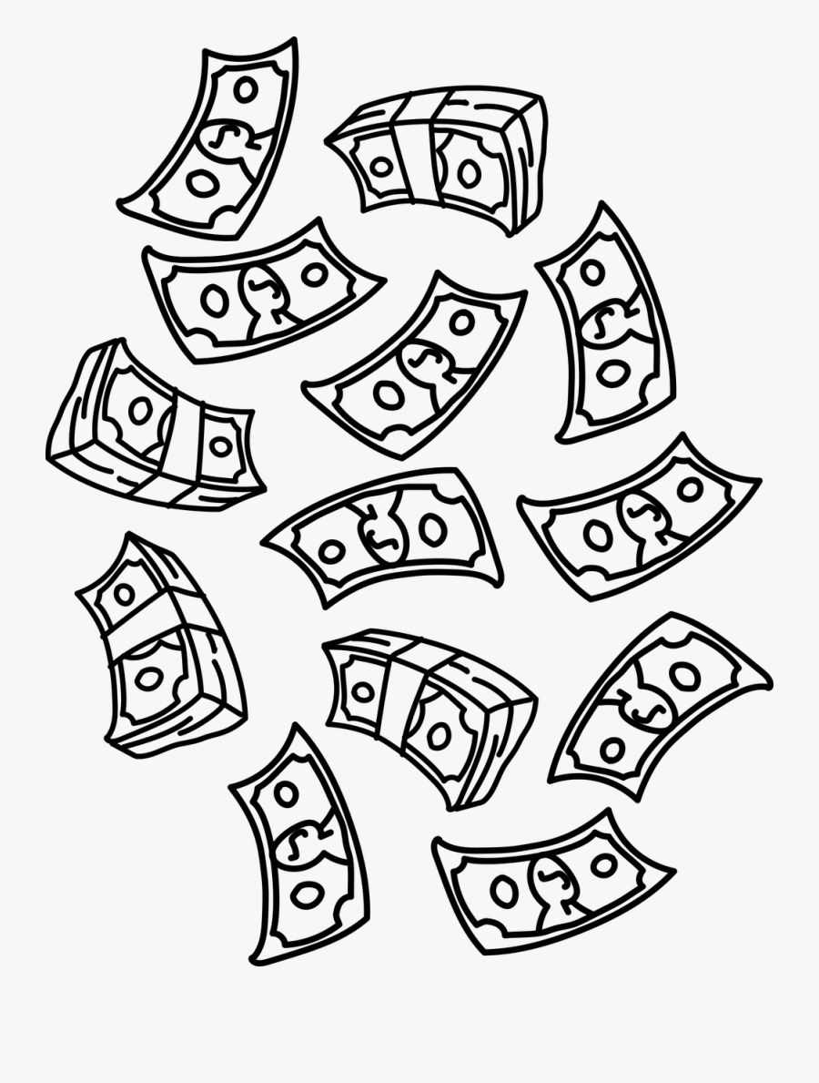 Falling Money Clipart Black And White, Transparent Clipart