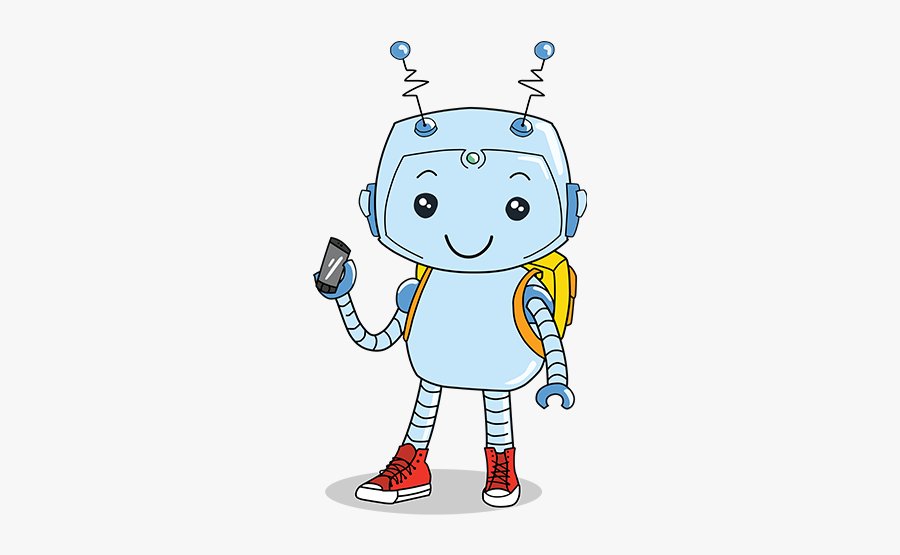 Blinkie With Backpack, Shoes And Phone - Cartoon, Transparent Clipart