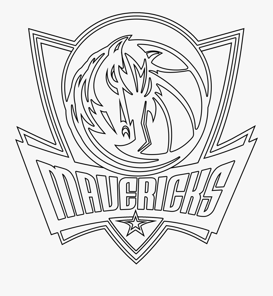 Dallas Mavericks Logo Black And White, Transparent Clipart