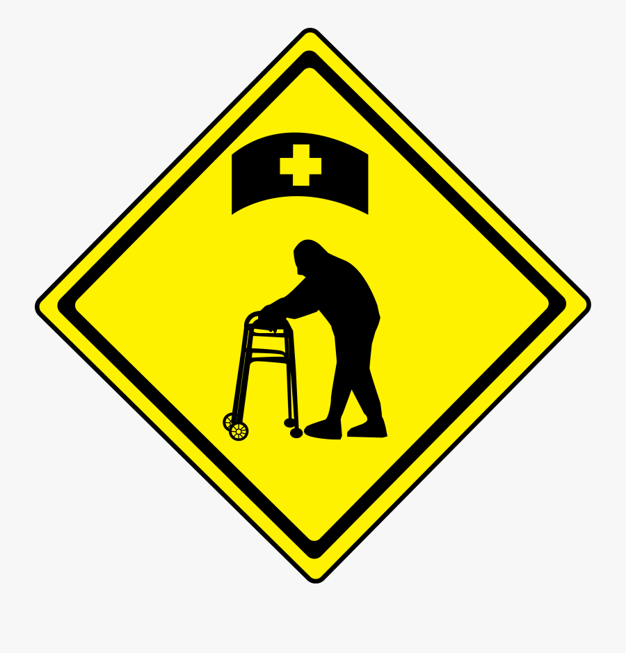 Nursing Home Road Sign, Transparent Clipart