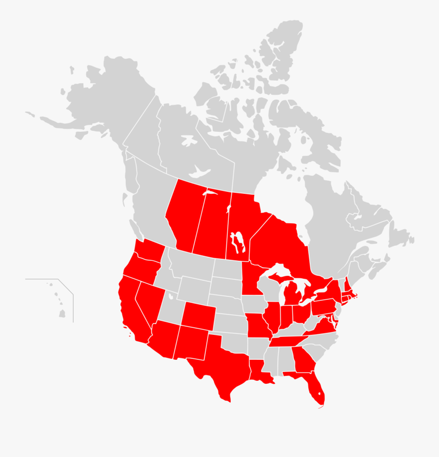 Map Of North America Png, Transparent Clipart