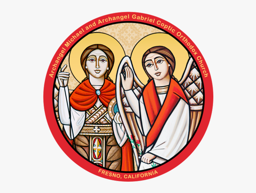 Archangels Michael & Archangel Gabriel Coptic Orthodox - Stained Glass, Transparent Clipart