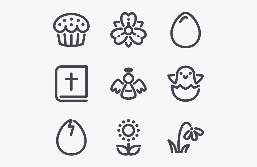 Easter - Hand Drawn Social Media Icons Png, Transparent Clipart
