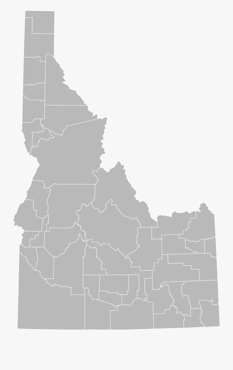 Clip Art Black And White Download File Blank Map Of - Idaho Transportation Department District Map, Transparent Clipart