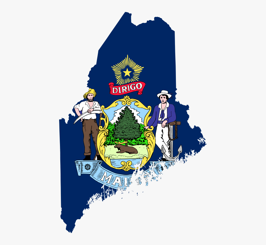 Flag-map Of Maine - Maine Us State Flag, Transparent Clipart