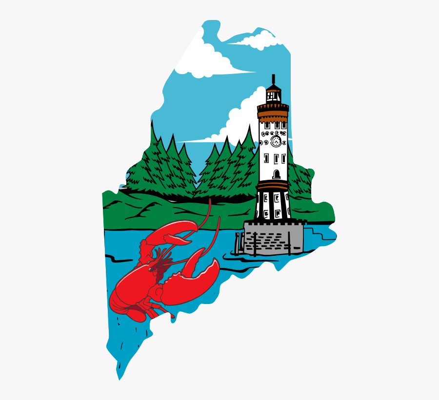 Maine State Decal - Illustration, Transparent Clipart