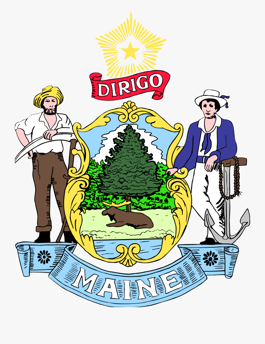 Maine State Seal, Transparent Clipart