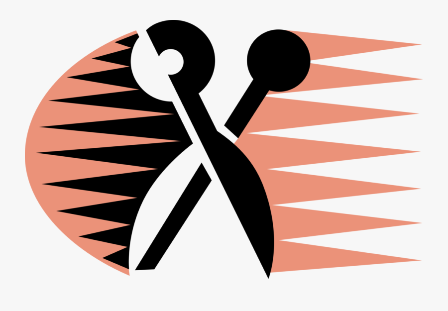 Vector Illustration Of Scissors Hand-operated Shearing - Illustration, Transparent Clipart