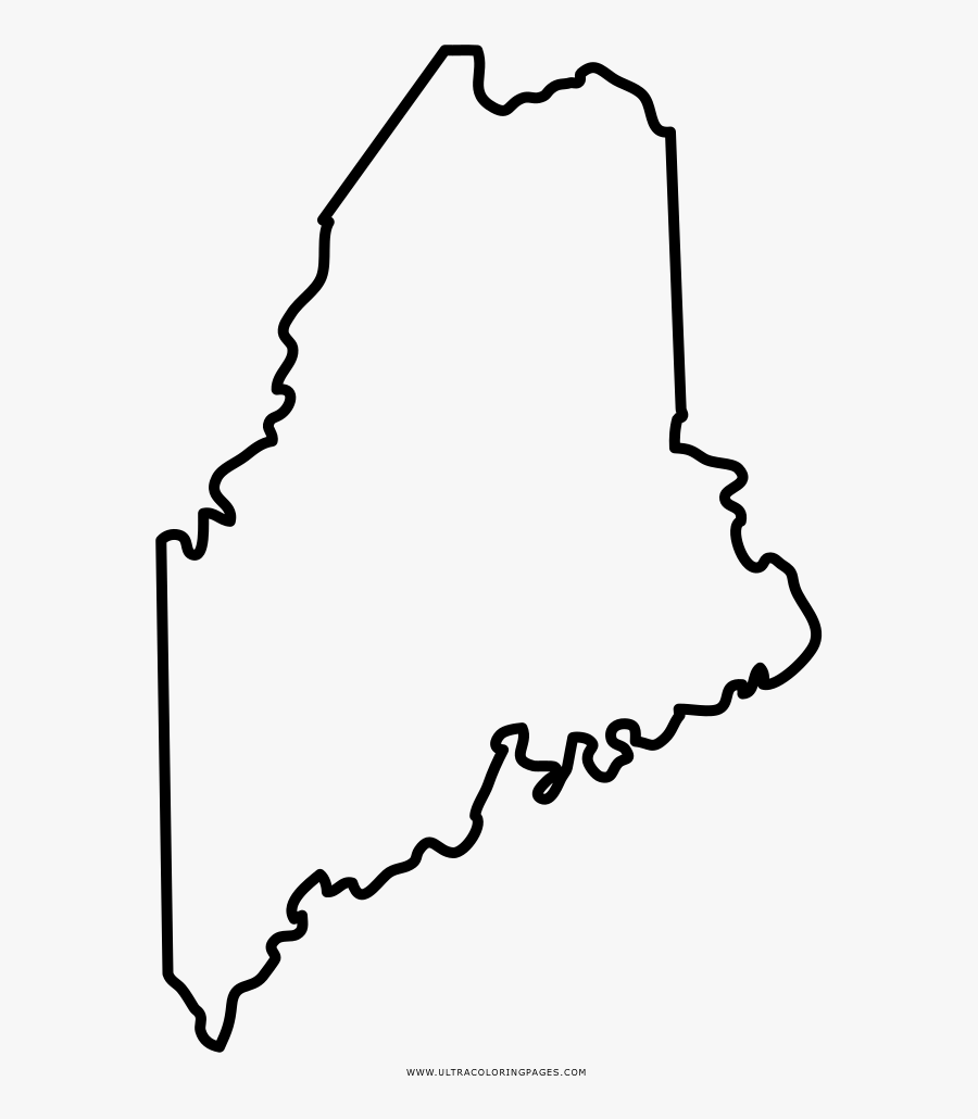 Maine Coloring Page - Line Art, Transparent Clipart