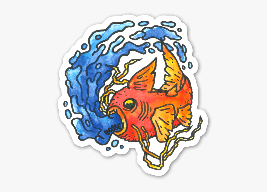 Goldfish Sticker, Transparent Clipart