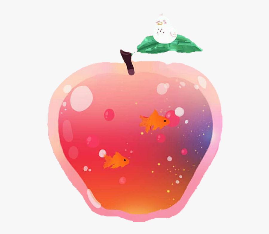 #jelly #fantasy #apple #goldfish #fish #bird #red #cute - Mcintosh, Transparent Clipart