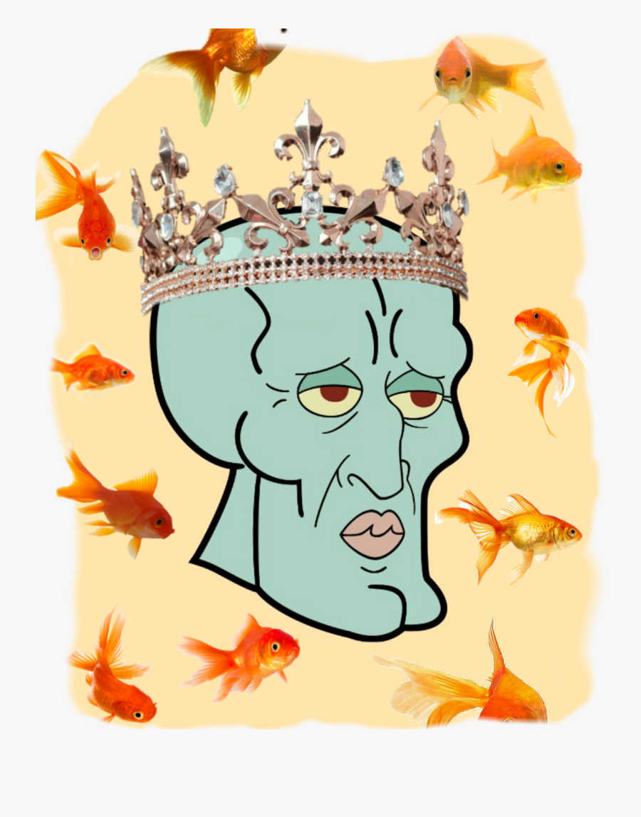 #goldfish #idek - Handsome Squidward, Transparent Clipart