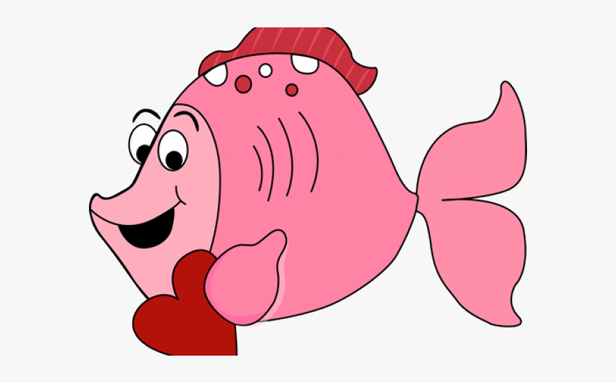 Goldfish Heart Cliparts - Animated Seafoods, Transparent Clipart