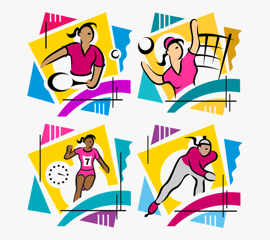 Sports, Artwork, Badmitten, Volleyball, Track, Running, Transparent Clipart