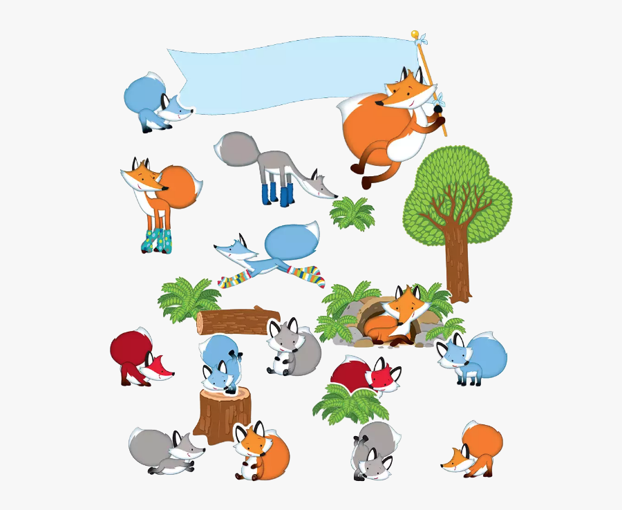 Playful Foxes Bulletin Board Set - Carson Dellosa Playful Foxes, Transparent Clipart