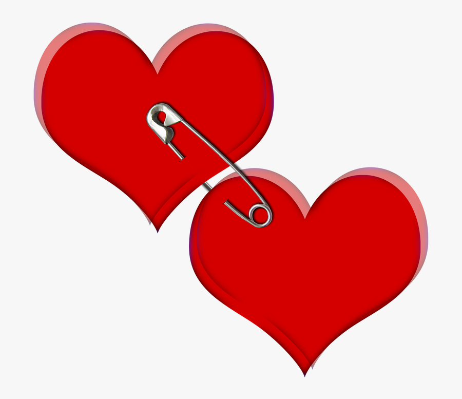 Heart, Love, Red, Two, Safety Pin, Wire - Sad Status Pics Download, Transparent Clipart