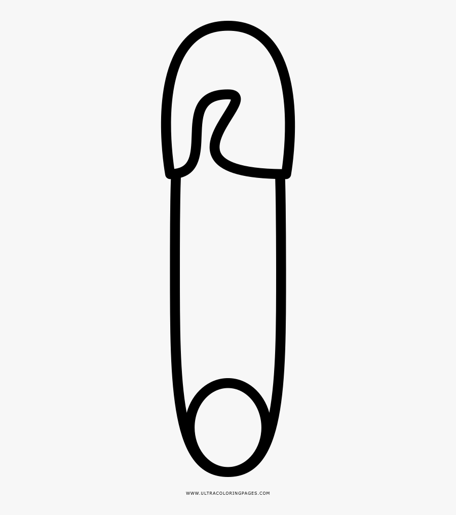 Safety Pin Coloring Page, Transparent Clipart