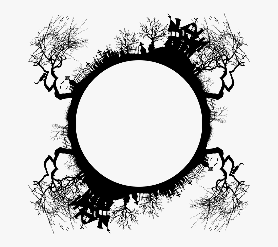 Frame, Halloween, Haunted House, Graveyard, Cemetery - Haunted House Clip Art Png, Transparent Clipart