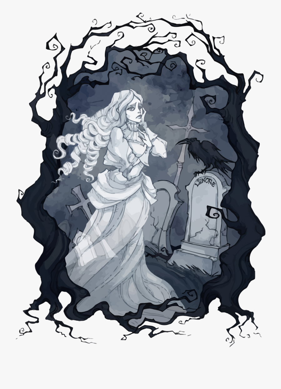 #ghost #cemetery - Illustration, Transparent Clipart