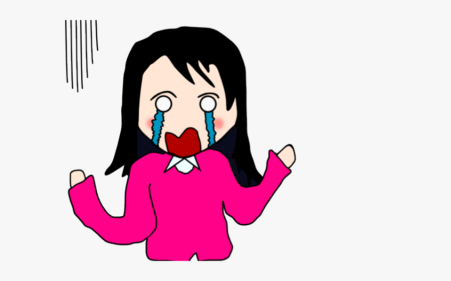 Tears Clipart Cute - Crying Cartoon Girl Png, Transparent Clipart