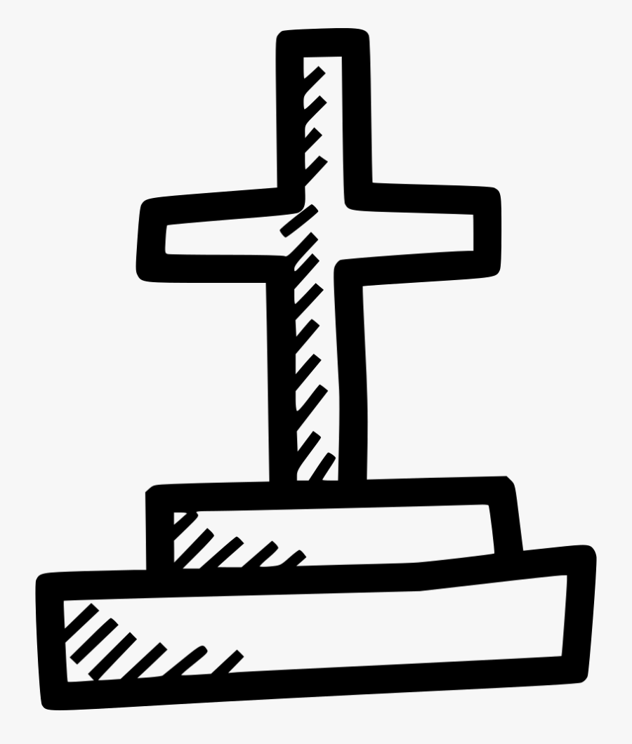 Grave Cemetery Tomb Stone Sepulchre Cross - Cruz Blanco Y Negro, Transparent Clipart